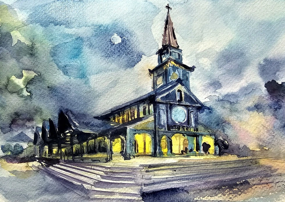 Nhà thờ làm từ gỗ cà chít được voi kéo từ rừng về- Ảnh 6.