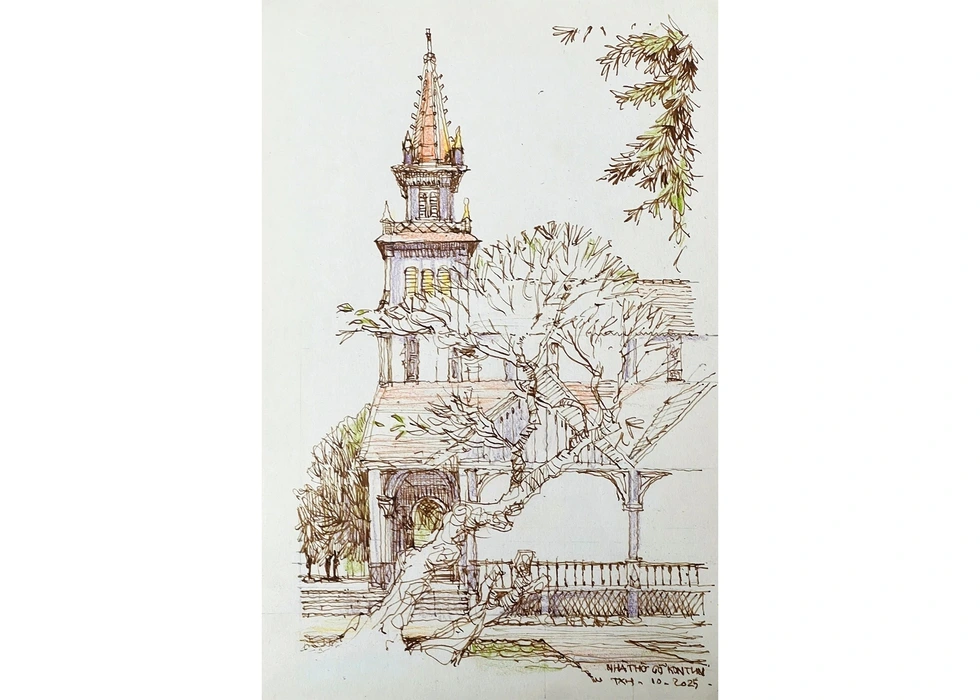 Nhà thờ làm từ gỗ cà chít được voi kéo từ rừng về- Ảnh 7.