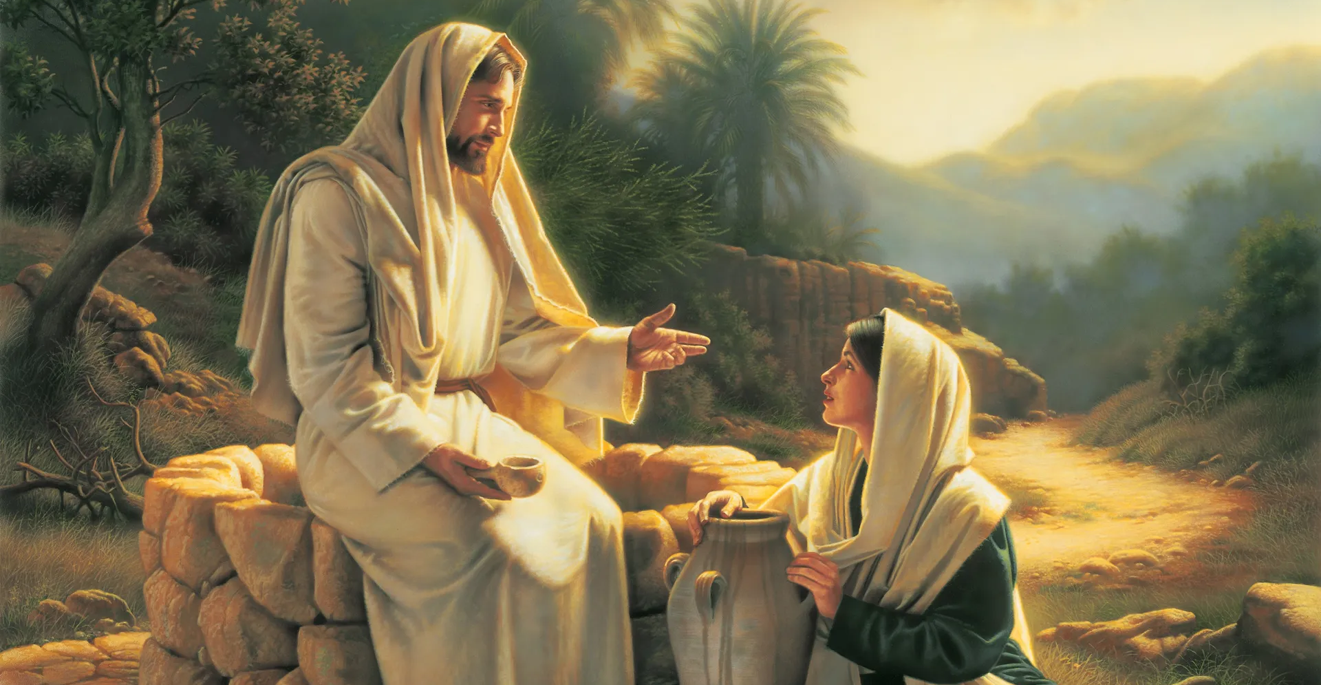 ''Xin bà cho tôi uống nước''